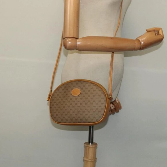 GUCCI Micro GG Supreme Shoulder Bag PVC Brown Gold - Picture 14 of 16